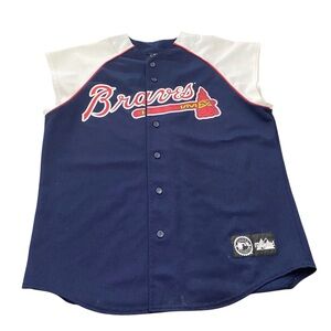 Vintage Atlanta Braves Navy & White Baseball Jersey